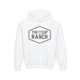 Rustic Ranch Youth Hoodie - Cozy Cotton Sweatshirt for Kids, Tin Cup Ranch Design, Perfect for Outdoor Adventures, Birthdays, Holidays
