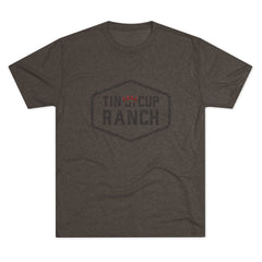 Tin Cup Ranch Graphic Tee, Unisex Tri-Blend Crew Tee, Casual Wear, Ranch Lifestyle Apparel, Gifts for Outdoorsy Friends