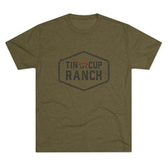 Tin Cup Ranch Graphic Tee, Unisex Tri-Blend Crew Tee, Casual Wear, Ranch Lifestyle Apparel, Gifts for Outdoorsy Friends