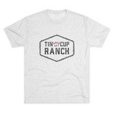 Tin Cup Ranch Graphic Tee, Unisex Tri-Blend Crew Tee, Casual Wear, Ranch Lifestyle Apparel, Gifts for Outdoorsy Friends