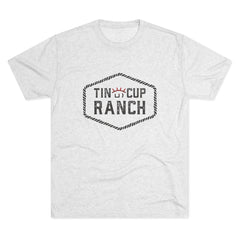 Tin Cup Ranch Graphic Tee, Unisex Tri-Blend Crew Tee, Casual Wear, Ranch Lifestyle Apparel, Gifts for Outdoorsy Friends