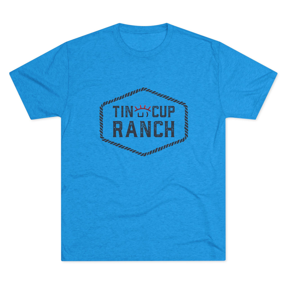 Tin Cup Ranch Graphic Tee, Unisex Tri-Blend Crew Tee, Casual Wear, Ranch Lifestyle Apparel, Gifts for Outdoorsy Friends