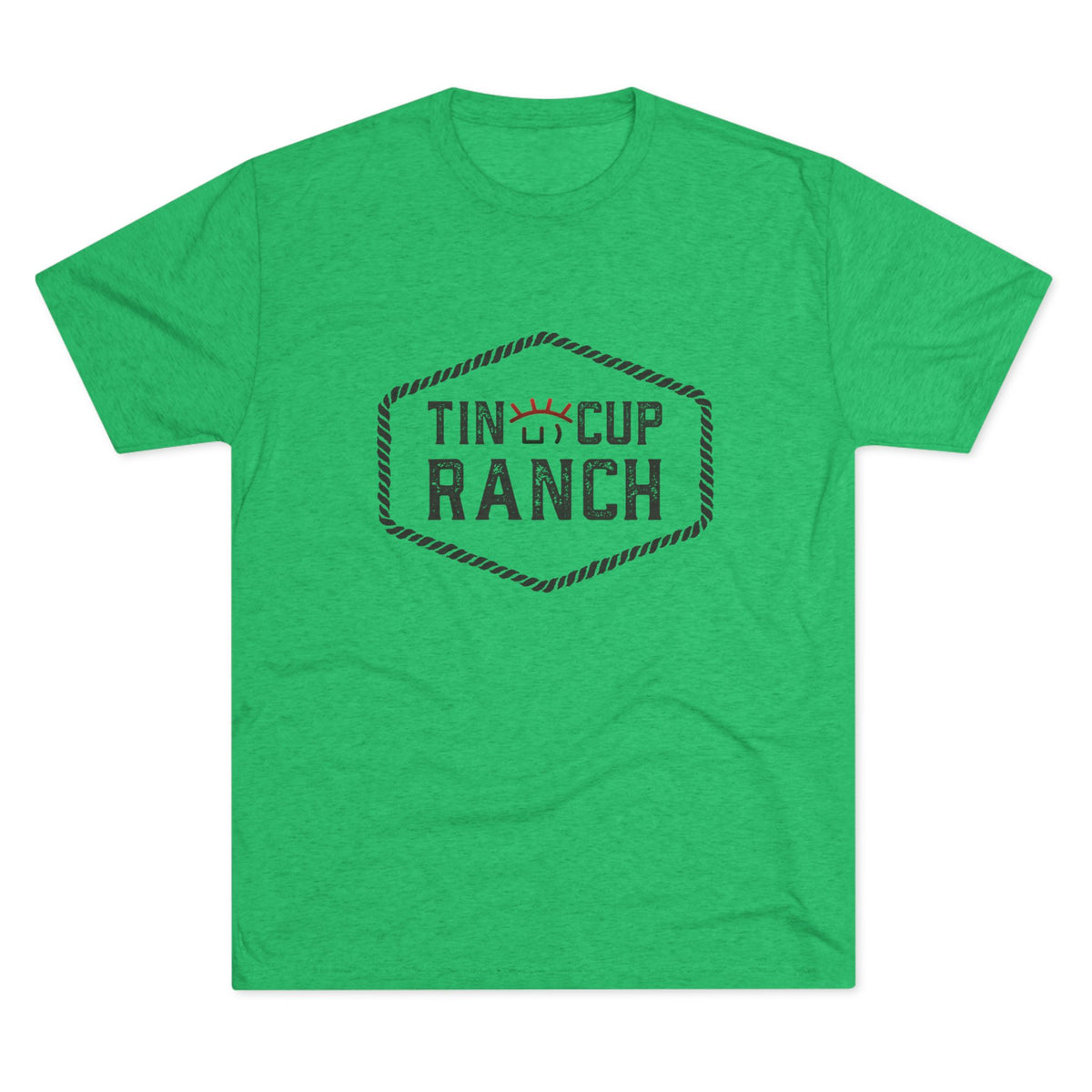 Tin Cup Ranch Graphic Tee, Unisex Tri-Blend Crew Tee, Casual Wear, Ranch Lifestyle Apparel, Gifts for Outdoorsy Friends