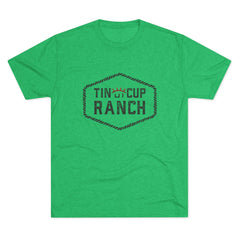 Tin Cup Ranch Graphic Tee, Unisex Tri-Blend Crew Tee, Casual Wear, Ranch Lifestyle Apparel, Gifts for Outdoorsy Friends